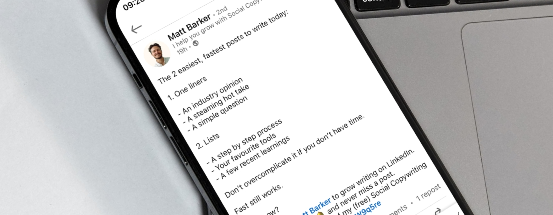 ligne éditoriale LinkedIn d’un fondateur de start-up