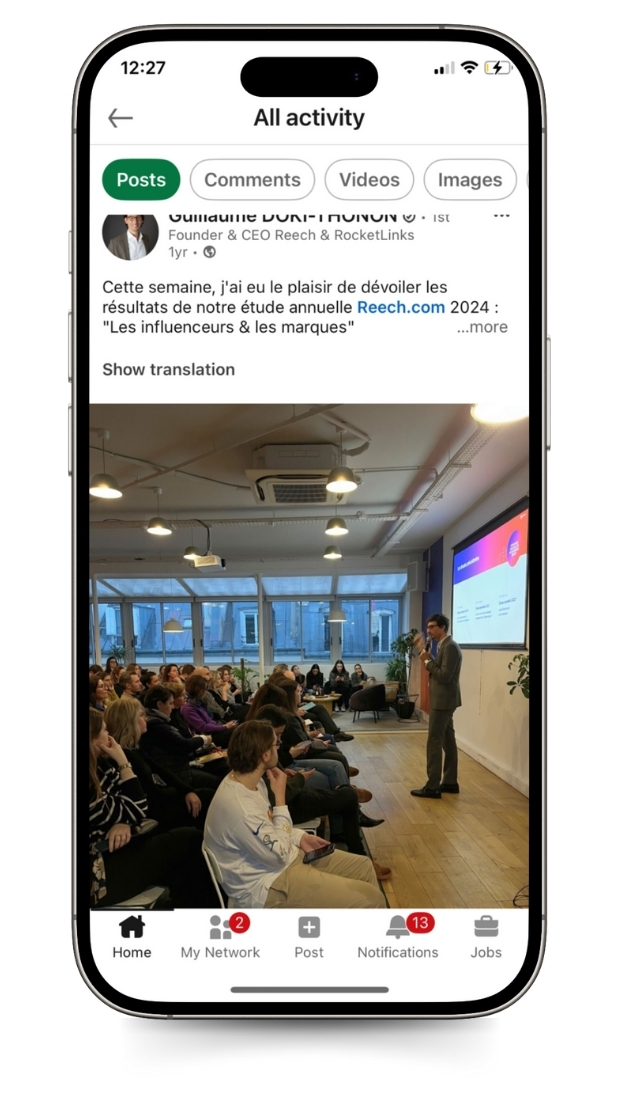 reech lancement resultat etude influence marketing