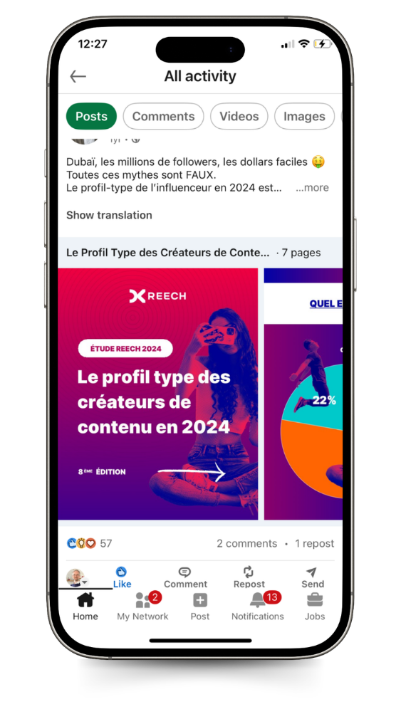 reech etude influence marketing profile