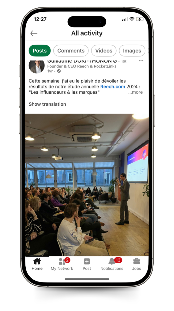 reech lancement resultat etude influence marketing marketing